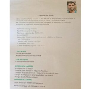 Postulación a Trabajo