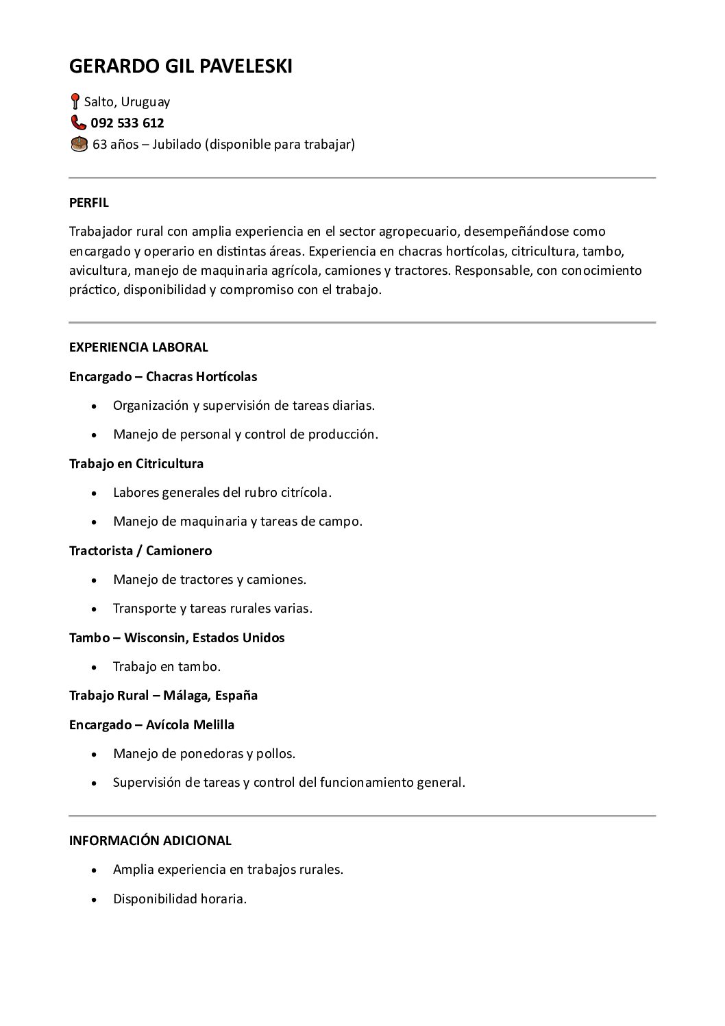 Postulación a Trabajo de campo