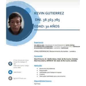 Postulación a Trabajo en Argentina