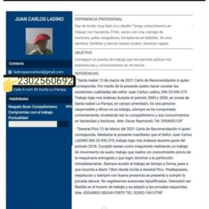 Postulación a Trabajo en Argentina
